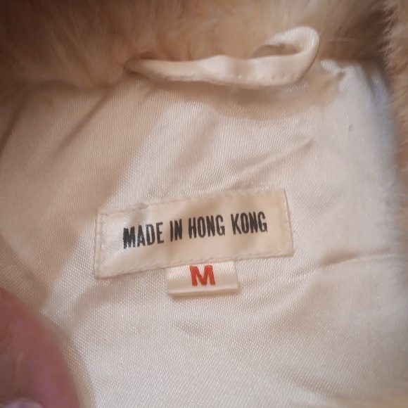 Luxurious Cream Rabbit  Fur Coat Size Medium - Picture 10 of 13